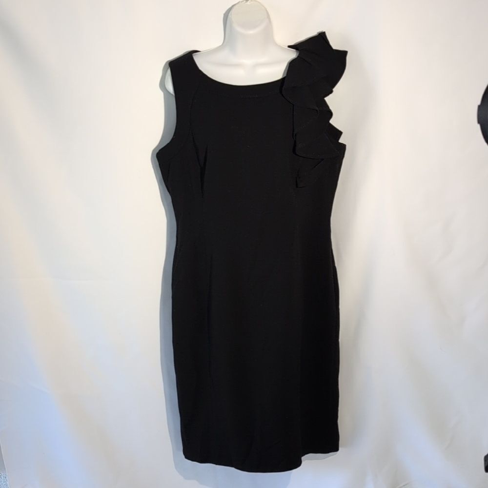 Calvin Klein Black Ruffle Mini Dress - Picture 2 of 4